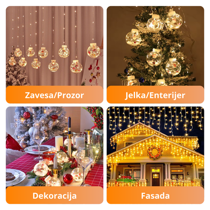 MagicLights Santa - Novogodišnja LED zavesa sa svetlećim kuglama