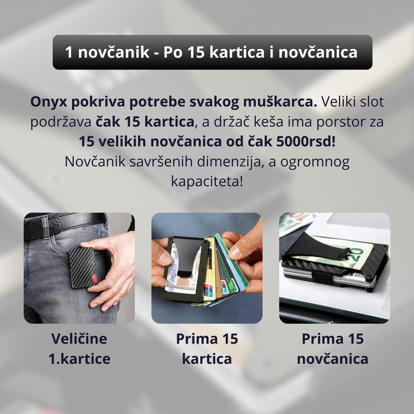 Onyx - Ultra tanki Novčanik za kartice i keš