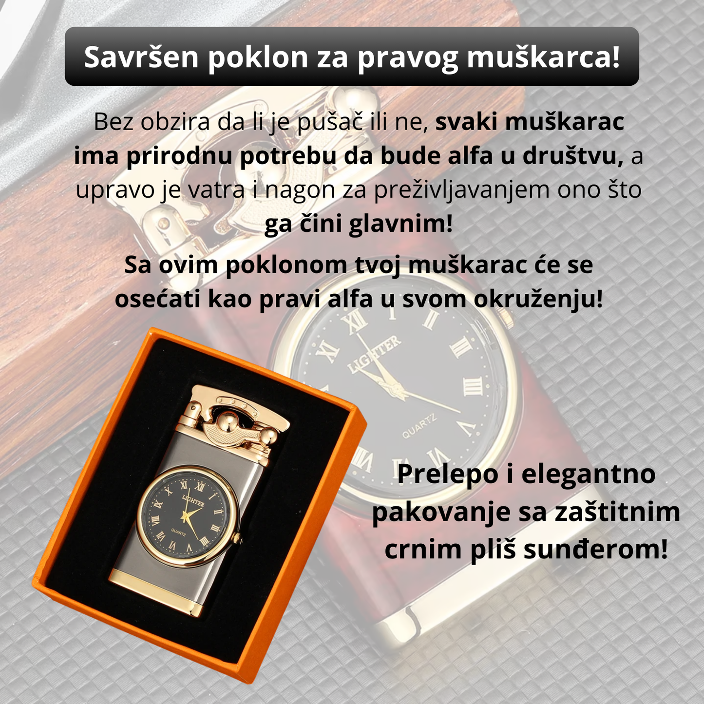 HronoRoyal - Upaljač sa mehaničkim satom